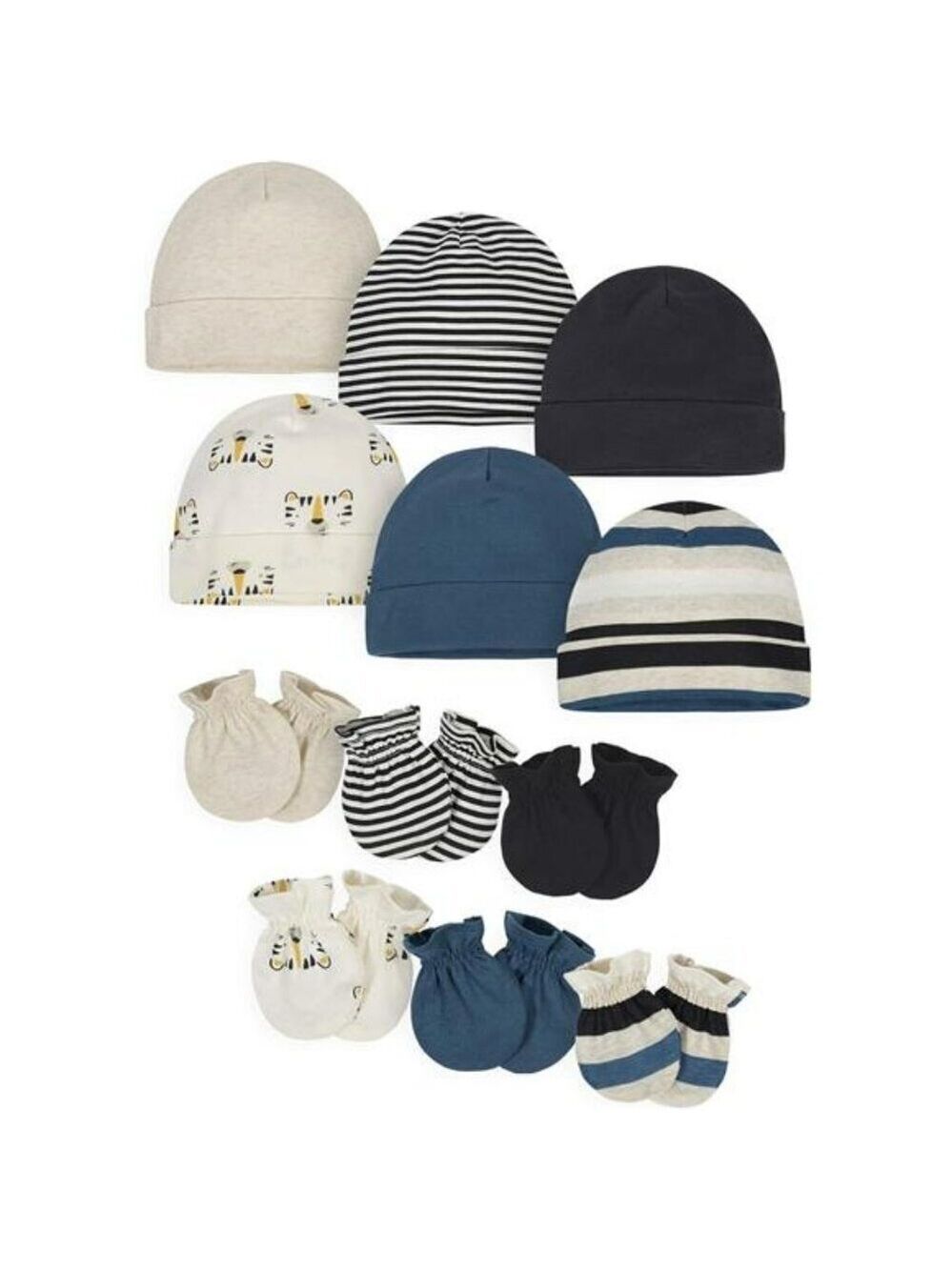 Unisex Baby Hat and Mitten Set 12 Piece Soft Cotton Newborn Infant Essentials
